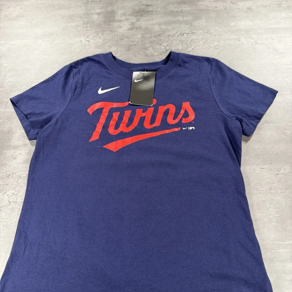 Nike Minnesota Twins Shirt Womens‎ Small Navy Blue Cotton MLB Baseball